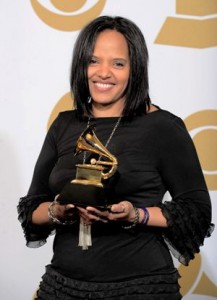 Terri Lyne Carrington backstage with her GRAMMY